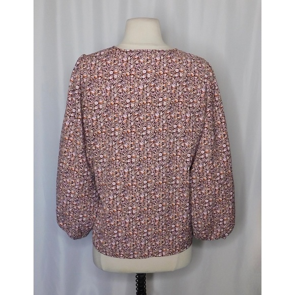 J. CREW Puff Sleeve Top Blouse Floral Flourish Crepe Cottagecore Prairie Small - Picture 8 of 11